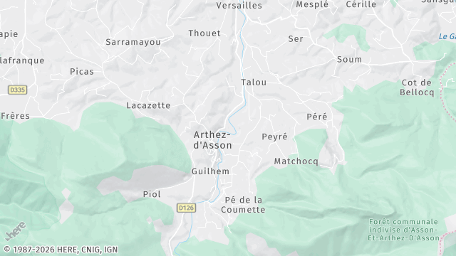 Carte de la zone d'intervention à Asson