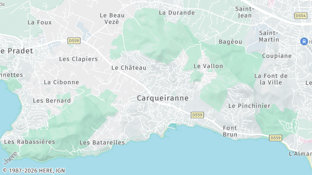 Carte de la zone d'intervention à Carqueiranne