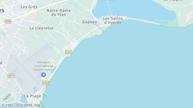Carte de la zone d'intervention à Hyères