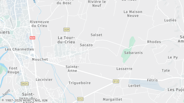 Carte de la zone d'intervention à La Tour-du-Crieu