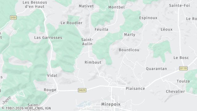 Carte de la zone d'intervention à Mirepoix
