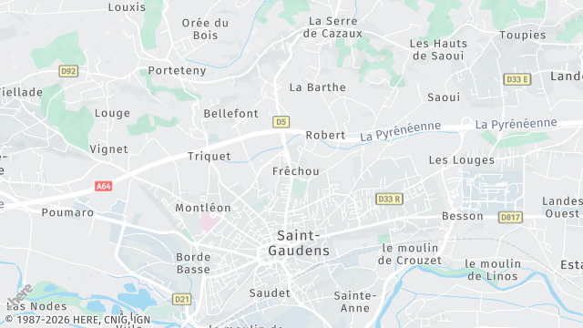 Carte de la zone d'intervention à Saint-Gaudens