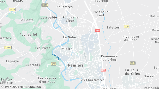Carte de la zone d'intervention à Pamiers