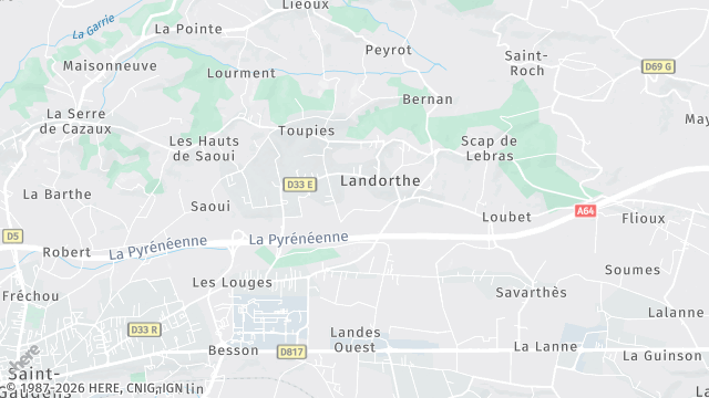Carte de la zone d'intervention à Landorthe