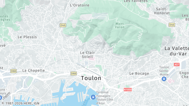 Carte de la zone d'intervention à Toulon