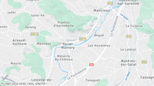 Carte de la zone d'intervention à Saint-Martory