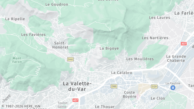 Carte de la zone d'intervention à La Valette-du-Var