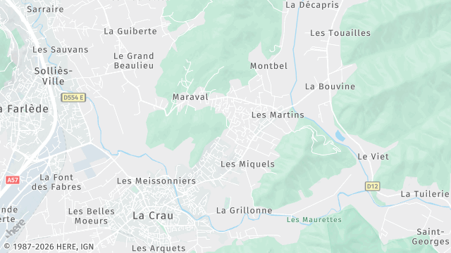 Carte de la zone d'intervention à La Crau