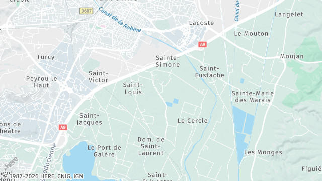Carte de la zone d'intervention à Narbonne