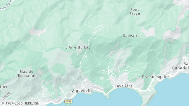Carte de la zone d'intervention à Le Lavandou