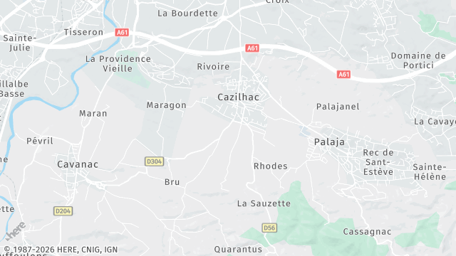 Carte de la zone d'intervention à Cazilhac