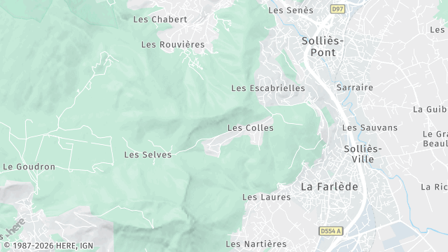 Carte de la zone d'intervention à Solliès-Ville