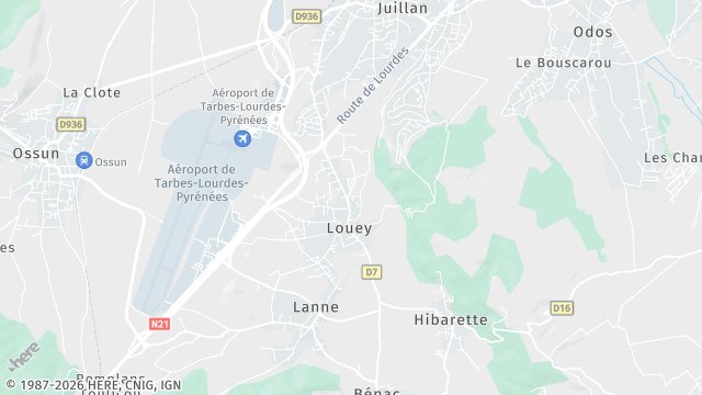 Carte de la zone d'intervention à Louey