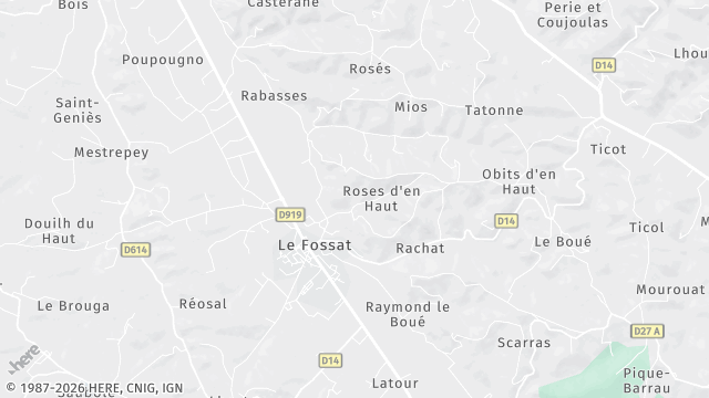 Carte de la zone d'intervention à Le Fossat
