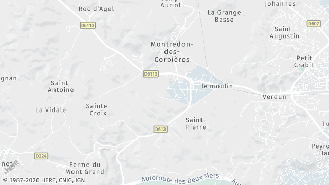 Carte de la zone d'intervention à Montredon-des-Corbières