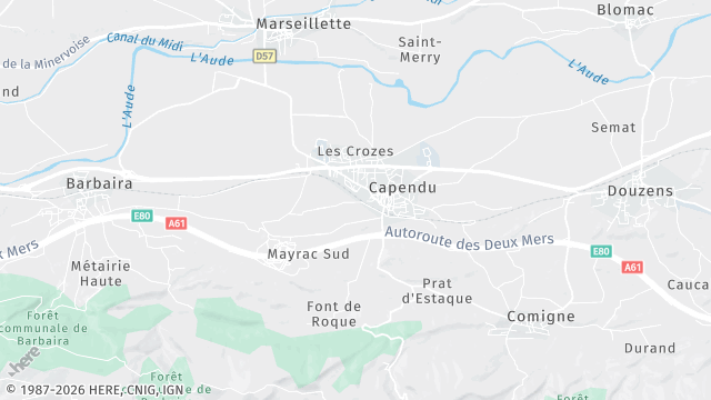 Carte de la zone d'intervention à Capendu