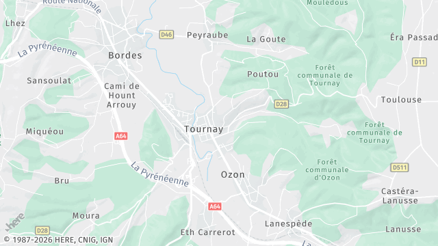 Carte de la zone d'intervention à Tournay