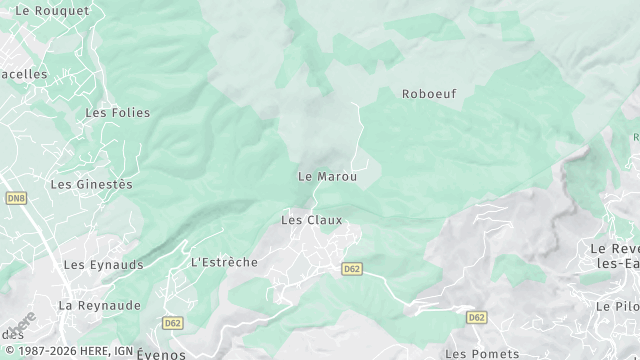 Carte de la zone d'intervention à Évenos