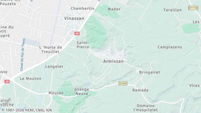 Carte de la zone d'intervention à Armissan