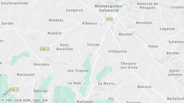 Carte de la zone d'intervention à Montesquieu-Volvestre