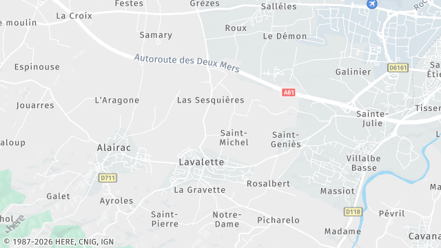 Carte de la zone d'intervention à Lavalette