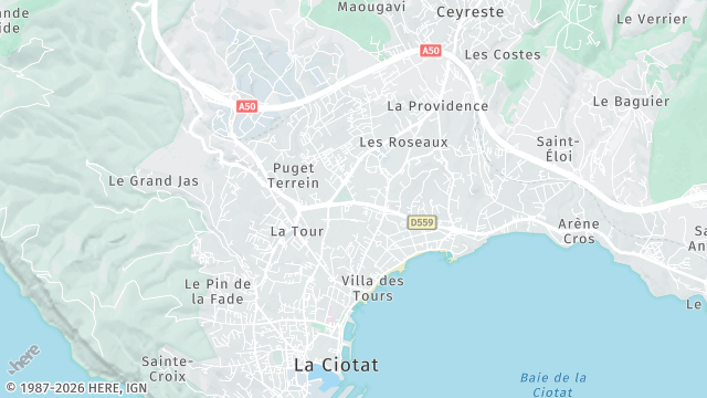 Carte de la zone d'intervention à La Ciotat
