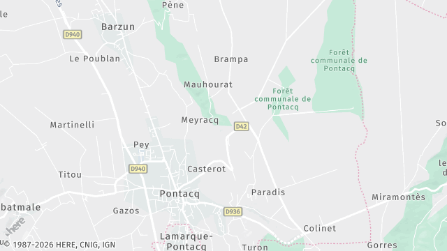 Carte de la zone d'intervention à Pontacq