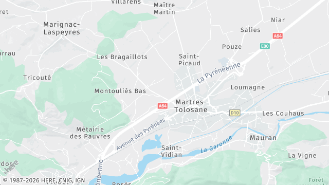 Carte de la zone d'intervention à Martres-Tolosane