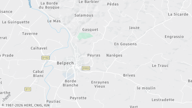 Carte de la zone d'intervention à Belpech