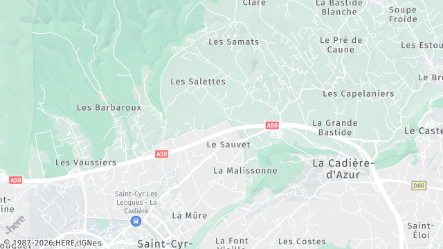 Carte de la zone d'intervention à La Cadière-d'Azur