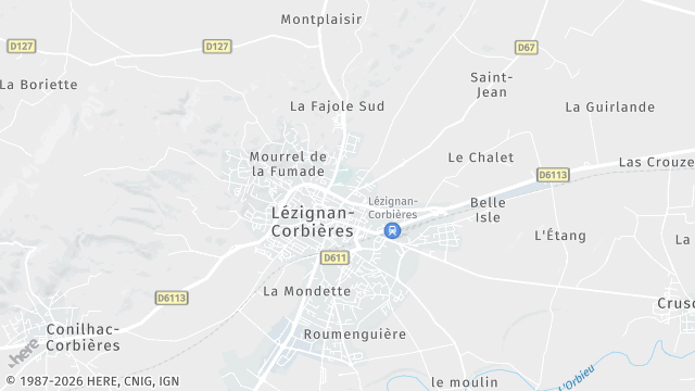 Carte de la zone d'intervention à Lézignan-Corbières