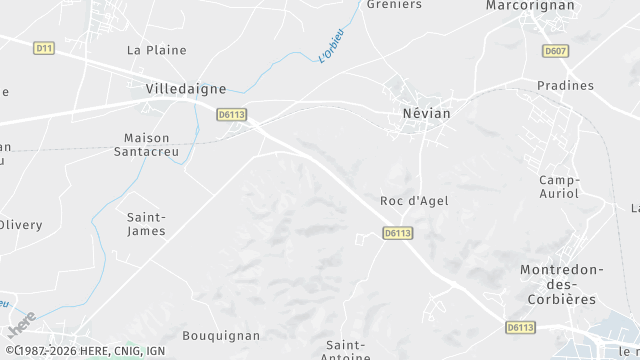 Carte de la zone d'intervention à Névian