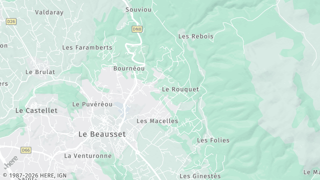 Carte de la zone d'intervention à Le Beausset