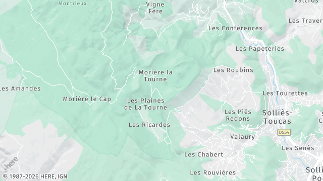 Carte de la zone d'intervention à Solliès-Toucas