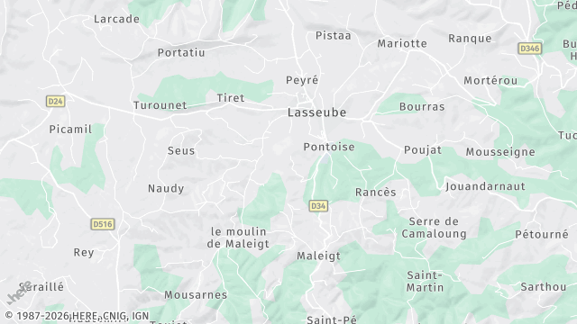 Carte de la zone d'intervention à Lasseube