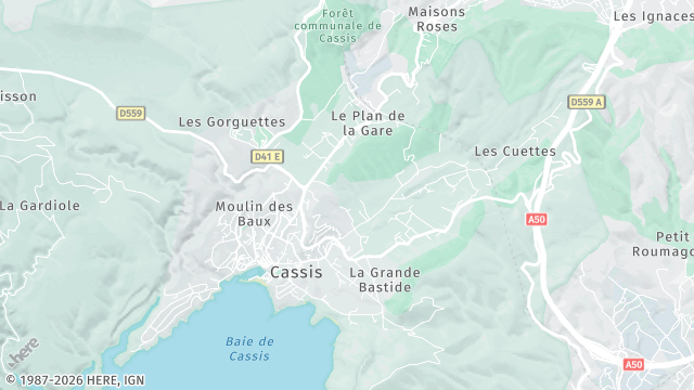 Carte de la zone d'intervention à Cassis