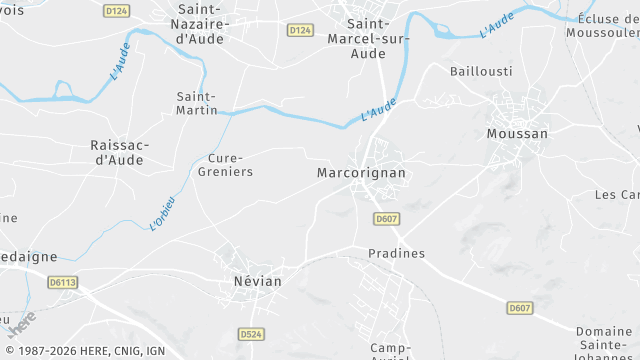 Carte de la zone d'intervention à Marcorignan