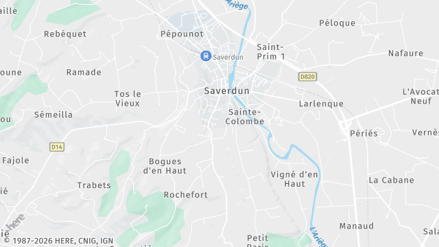 Carte de la zone d'intervention à Saverdun