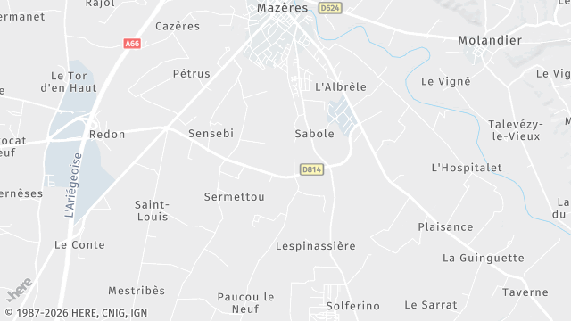 Carte de la zone d'intervention à Mazères