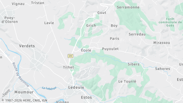 Carte de la zone d'intervention à Ledeuix