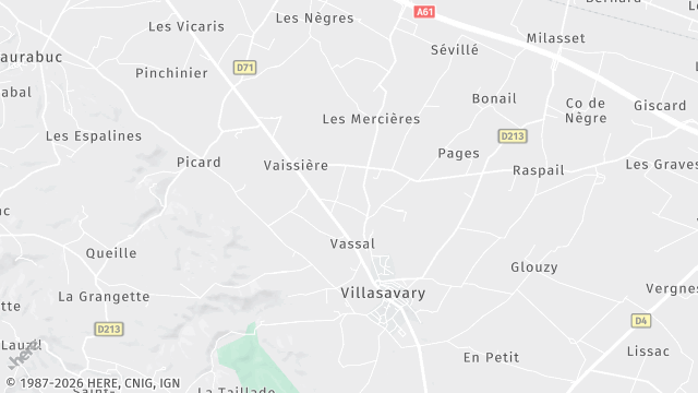 Carte de la zone d'intervention à Villasavary