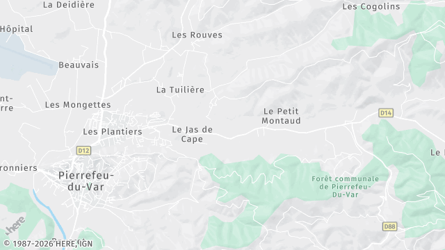 Carte de la zone d'intervention à Pierrefeu-du-Var