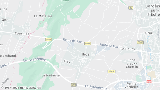 Carte de la zone d'intervention à Ibos