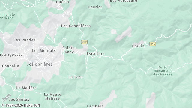 Carte de la zone d'intervention à Collobrières