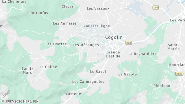 Carte de la zone d'intervention à Cogolin