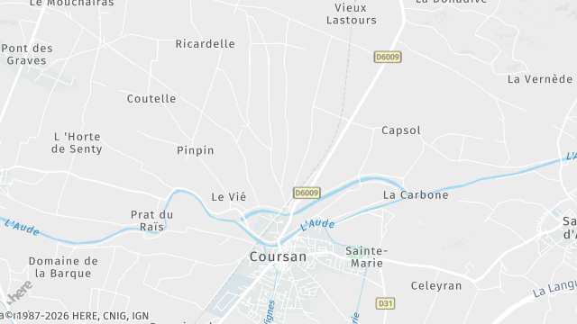 Carte de la zone d'intervention à Coursan