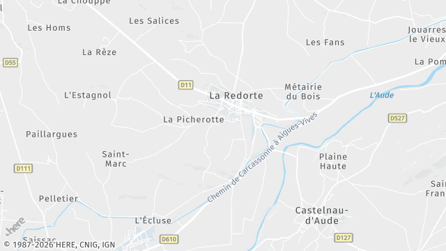 Carte de la zone d'intervention à La Redorte