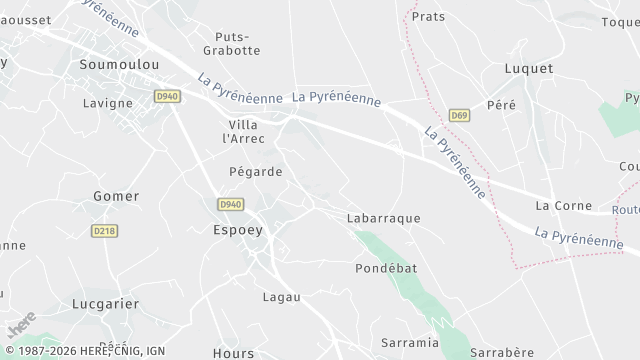 Carte de la zone d'intervention à Espoey