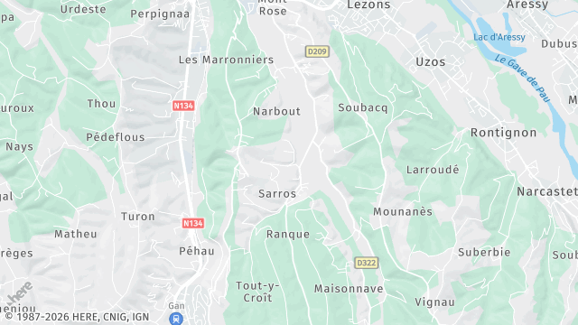 Carte de la zone d'intervention à Gelos