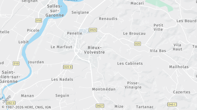 Carte de la zone d'intervention à Rieux-Volvestre